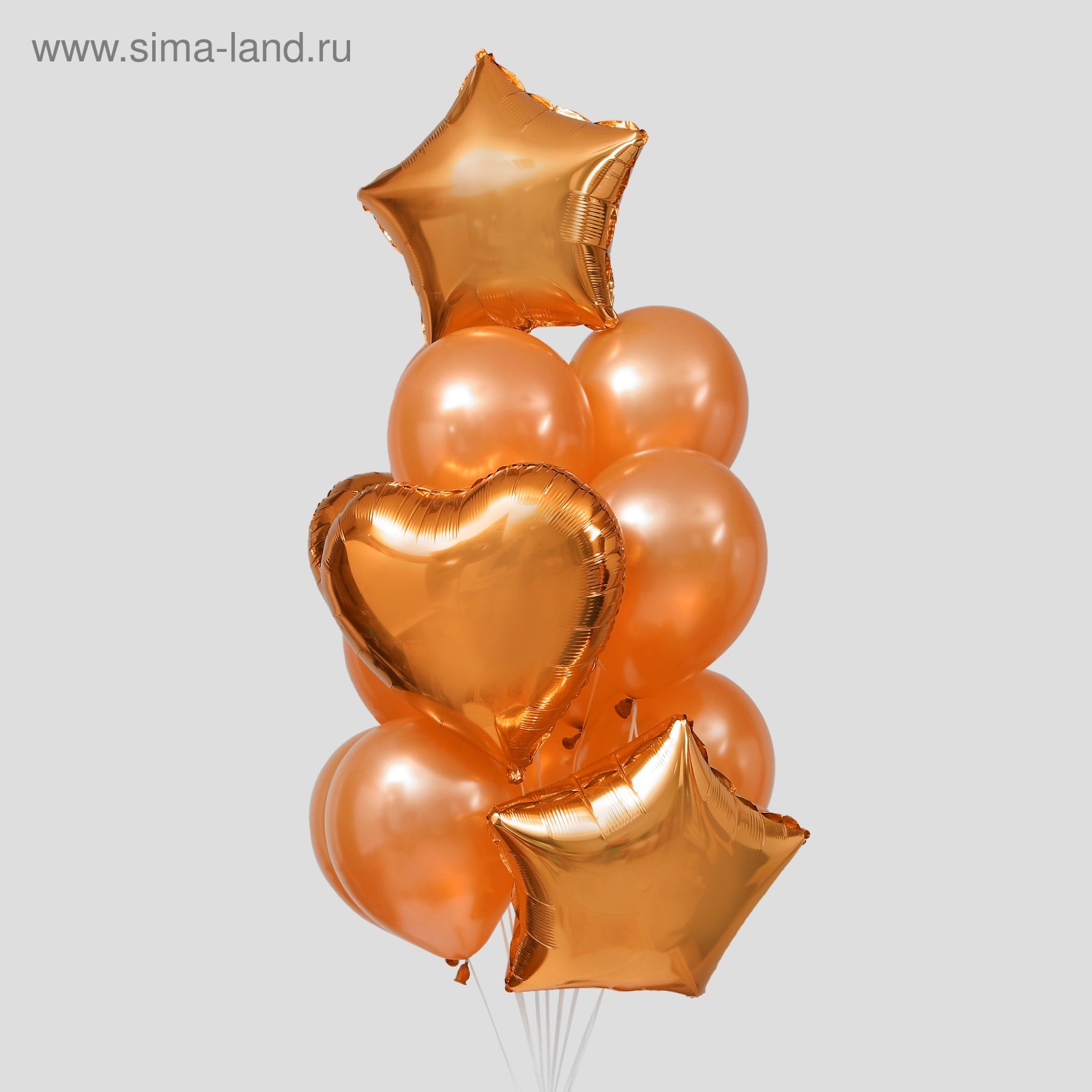 Букет из шаров Праздничный СТРАНА КАРНАВАЛИЯ фольга/латекс розовое золото 12шт/уп, арт. 3916041