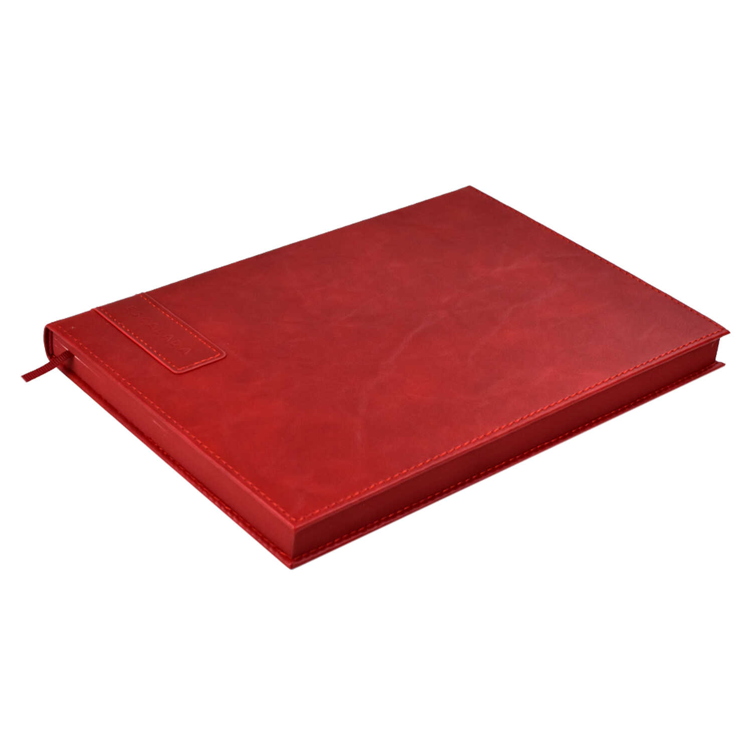 Ежедневник недатированный А5+ ФЕНИКС Escalada Линкольн кремовый блок искусственная кожа красный срез красный, арт. 57527