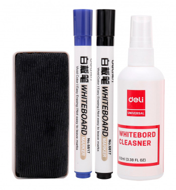 Набор для магнитно-маркерной доски DELI (2 маркера+магнитный стиратель+спрей), арт. E7839