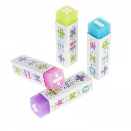 Ластик ХАТБЕР 45*18*15 2x2 ассорти картонный держатель, арт. ER_072622