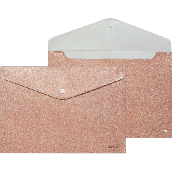 Папка конверт на кнопке А4 350мкм deVENTE Glitter Shine с блестками розовая, арт. 3079918