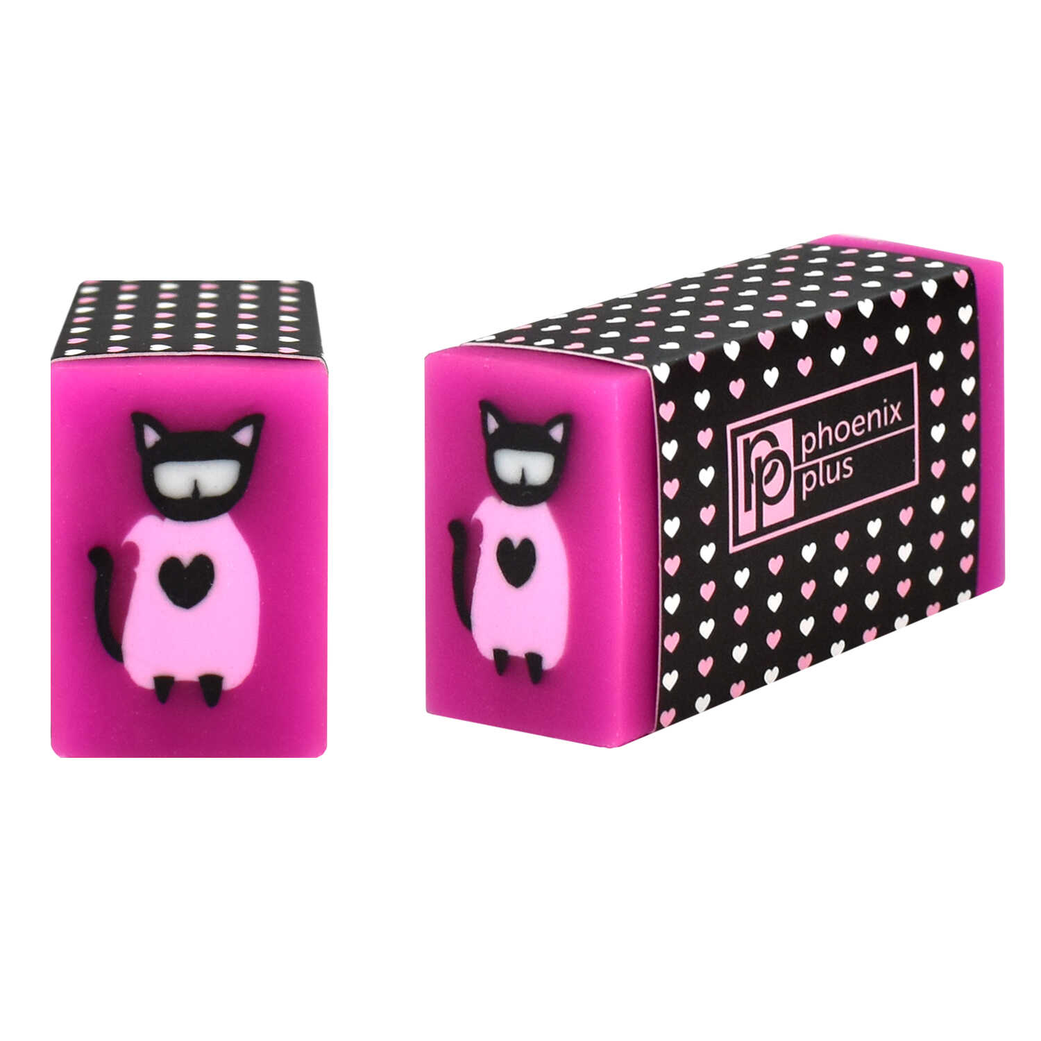 Ластик ФЕНИКС 45*25*17 Пингвин и кошка ассорти картонный держатель , арт. 60518