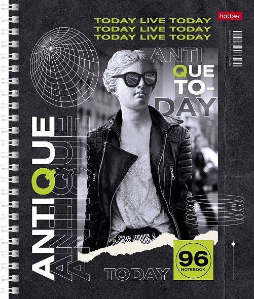 Тетрадь А5 96л клетка спираль ХАТБЕР Современная античность, арт. 96Т5лтВ1гр