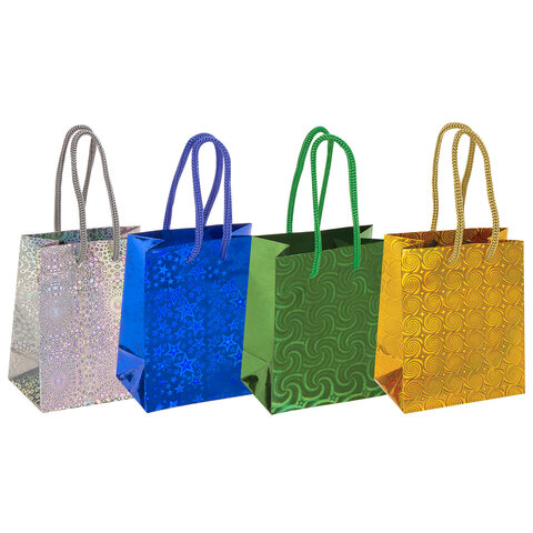 Пакет подарочный 11*15 голография ЗОЛОТАЯ СКАЗКА ассорти, арт. 606605