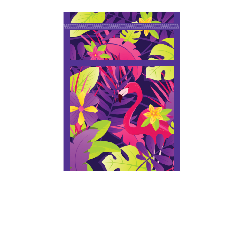 Пенал-косметичка 1 отделение ПЧЕЛКА Тропический фламинго с карманом, арт. К-55