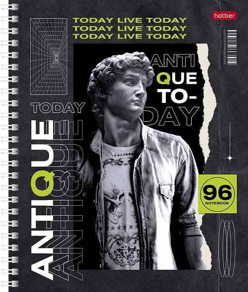 Тетрадь А5 96л клетка спираль ХАТБЕР Современная античность, арт. 96Т5лтВ1гр