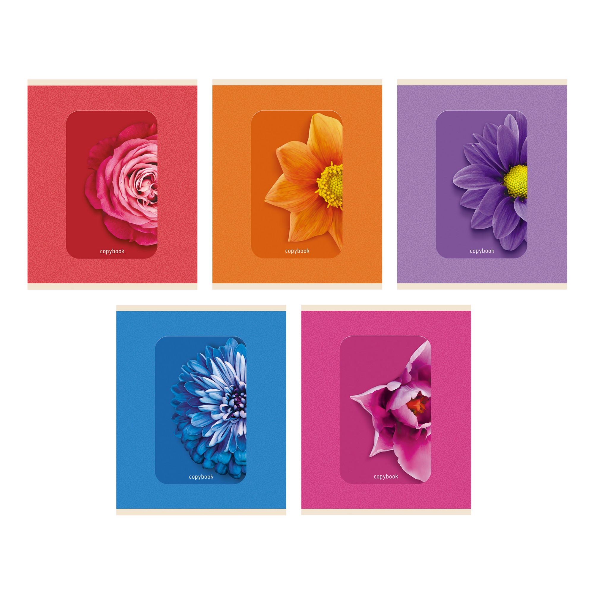 Тетрадь А5 48л клетка LISTOFF Цветочное настроение ассорти, арт. ТК487323