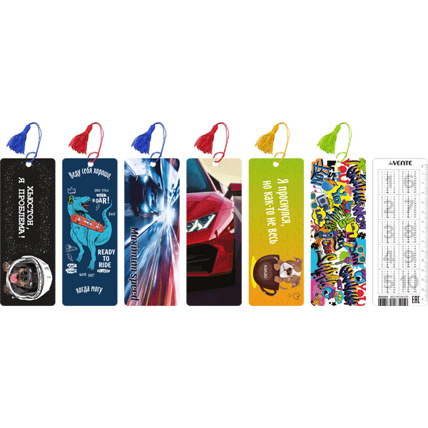 Закладка 3D с таблицей умножения и линейкой deVENTE для мальчиков пластиковая ассорти, арт. 8065201