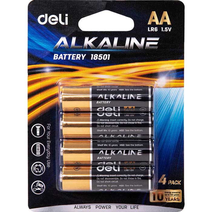 Батарейка LR06 DELI BL4 4шт/упак, арт. E18501