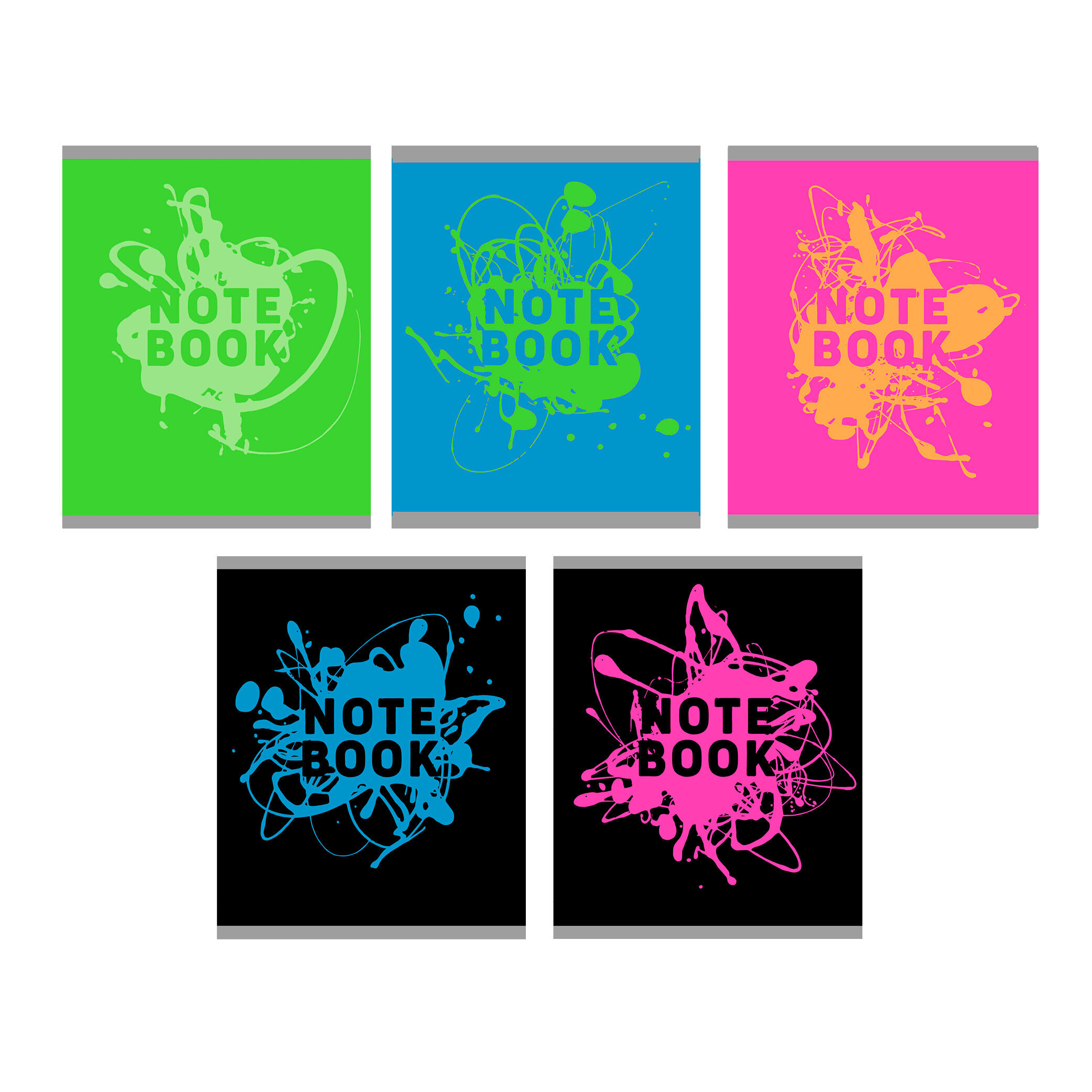 Тетрадь А5 48л клетка LISTOFF Неоновые брызги ассорти, арт. ТКЛ488369