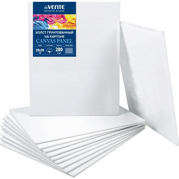 Холст грунтованный на картоне мелкое зерно 20*30 deVENTE , арт. 8150303