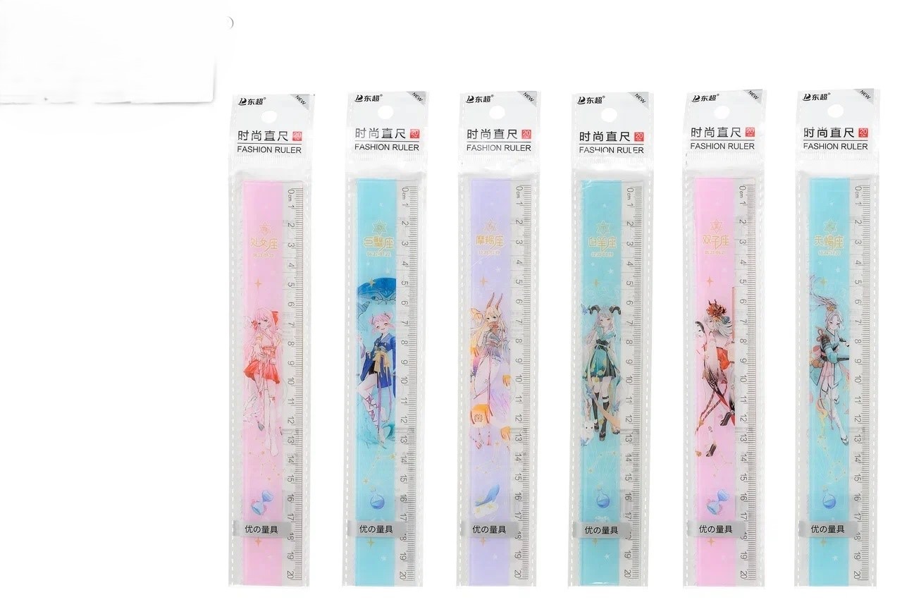 Линейка 20см пластиковая MC BASIR Аниме, арт. МС-6651