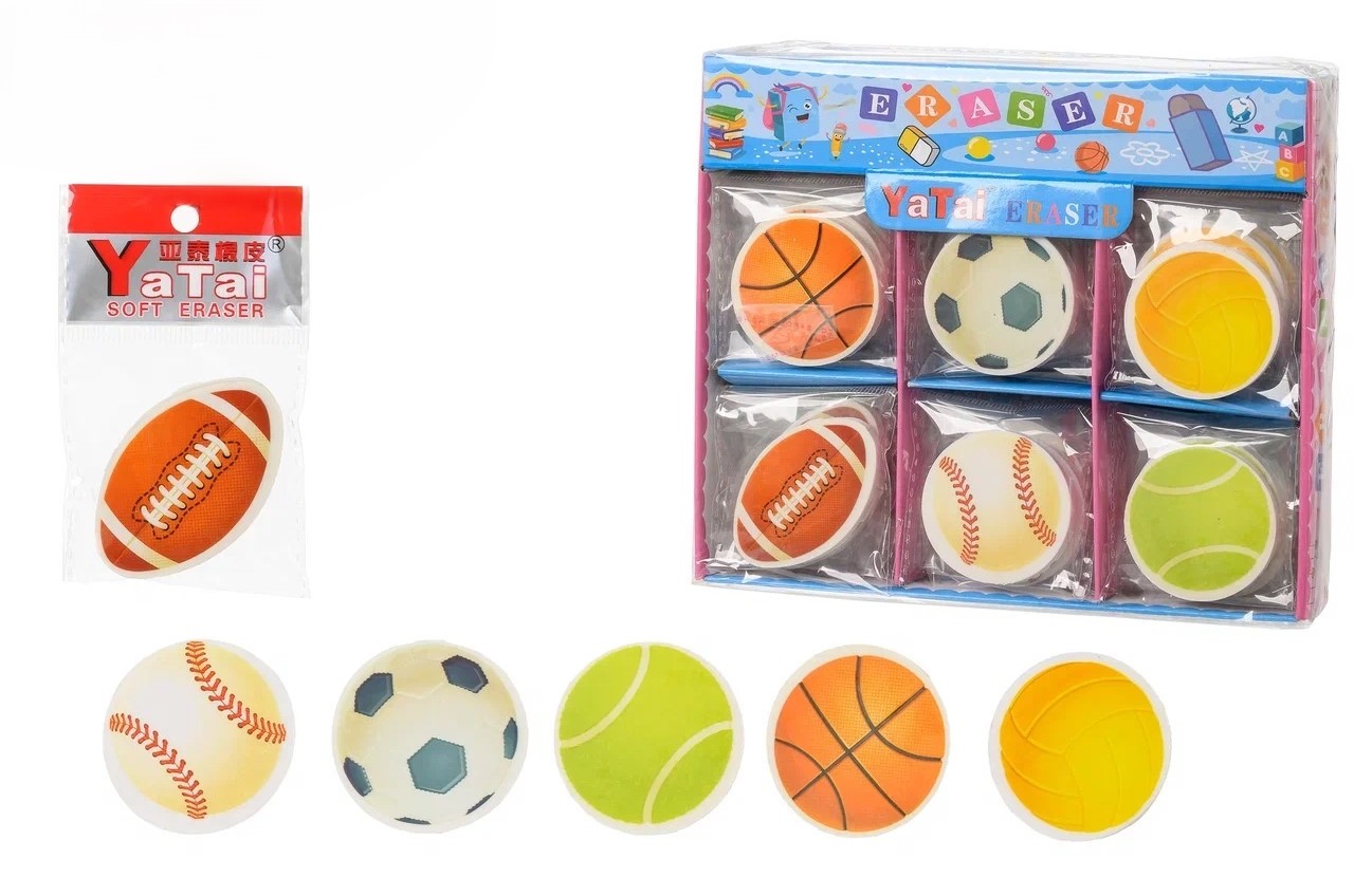 Ластик фигурный MC BASIR Мяч ассорти, арт. 1192