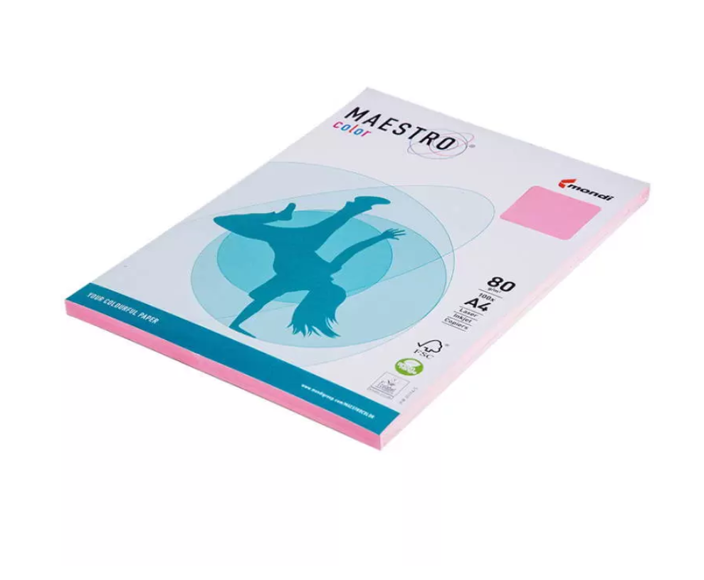 Бумага для офисной техники цветная А4 160г/м2 розовая MASTER COLOR 250л, арт. PI25