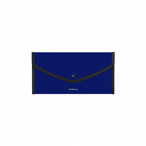 Папка конверт на кнопке 260*140 ERICH KRAUSE Diamond Total Black Travel синяя непрозрачная, арт. 55079