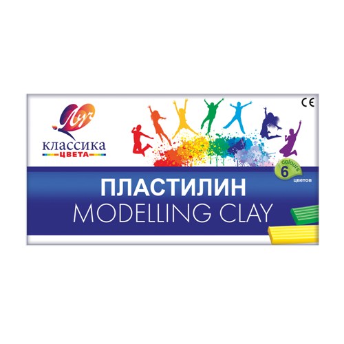 Пластилин  6цв 120гр ЛУЧ Классика со стеком, арт. 12С 878-08