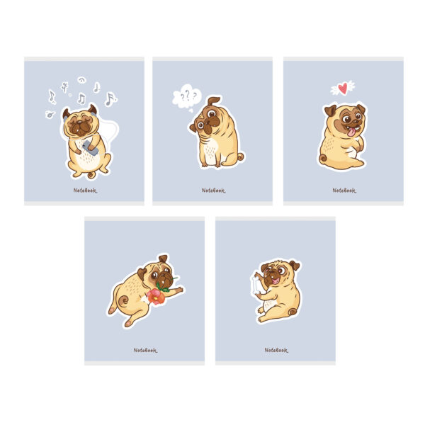 Тетрадь А5 48л клетка LISTOFF Любимый мопс ассорти, арт. ТК488346