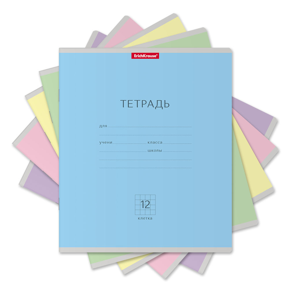 Тетрадь А5 12листов клетка ERICH KRAUSE Классика ассорти, арт. 35200/102307