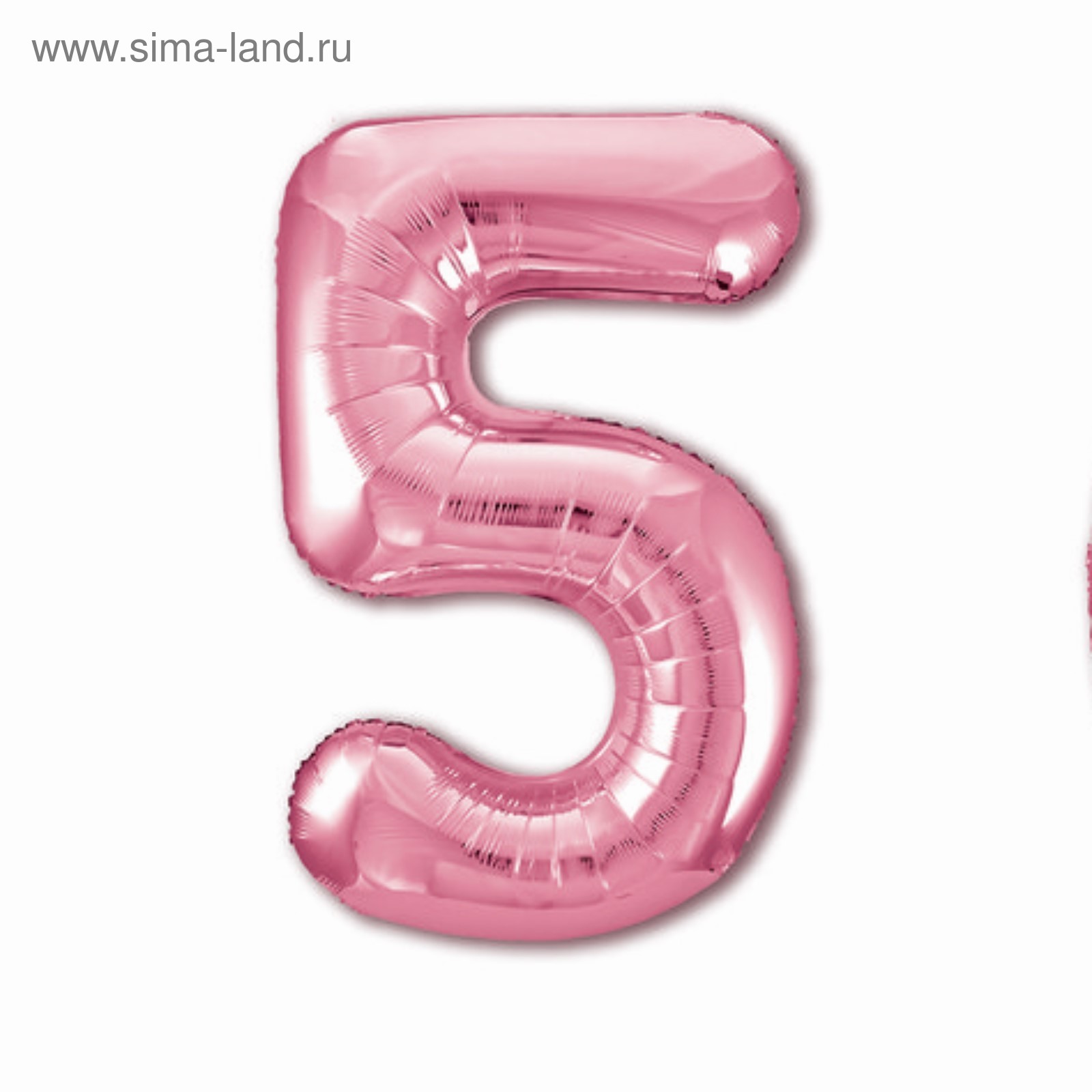 Шар фольгированный 40" Цифра 5 AGURA Slim фламинго, арт. 4824516