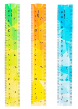 Линейка 20см пластиковая гибкая 2 шкалы DELI прозрачная ассорти, арт. EH650