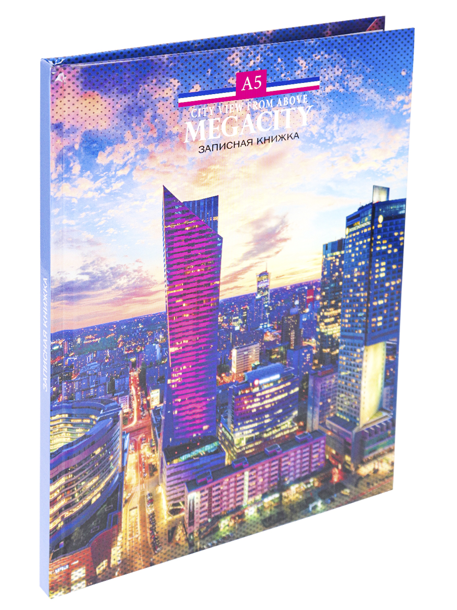 Записная книжка А5 80листов клетка ПРОФ-ПРЕСС Вечерний мегаполис твердая обложка, арт. К80-5598