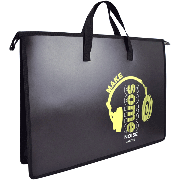 Папка для рисунков и труда А3 на молнии c ручками deVENTE Make Some Noise дно с расширением до 10см, арт. 8054266