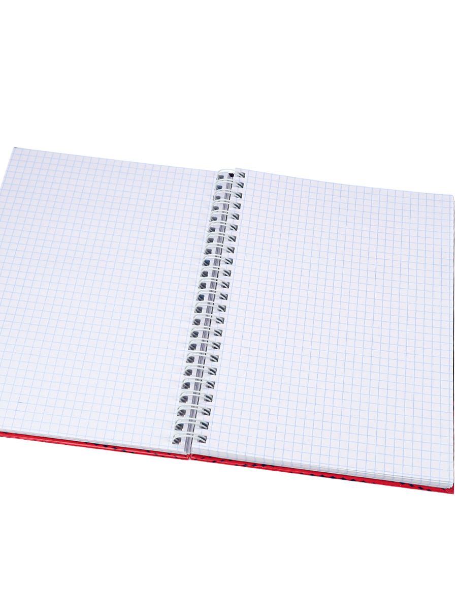 Записная книжка А5 120л клетка спираль ПРОФ-ПРЕСС Красные круги твердая обложка, арт. К120-5954