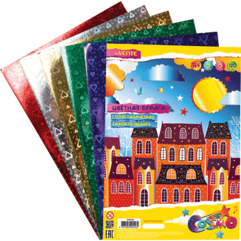 Бумага цветная самоклеящаяся голографическая А4  5цв 5л deVENTE, арт. 8040508