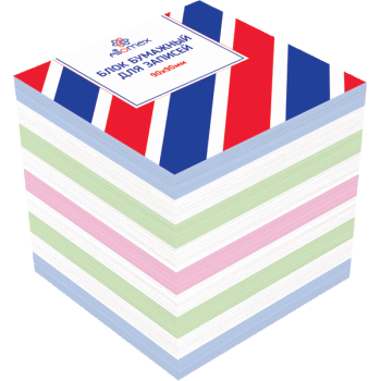 Блок д/зап Куб без склейки 9*9*9 цветной офсет 65г/м2 ATTOMEX , арт. 2012601