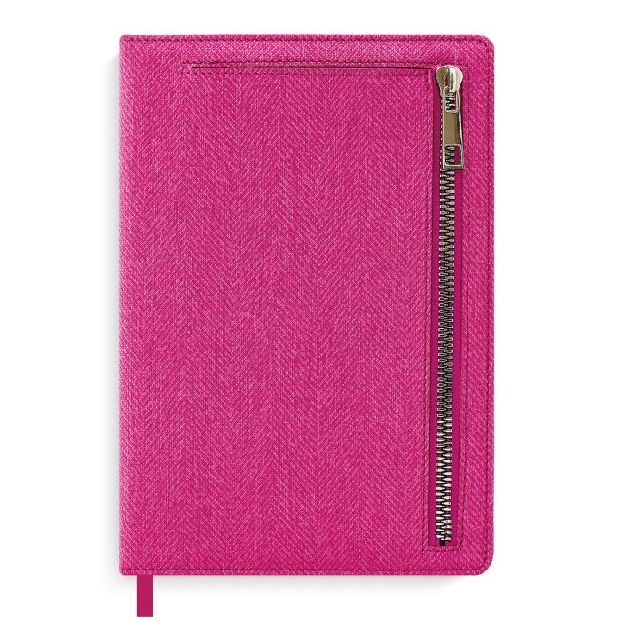 Ежедневник недатированный А5 ФЕНИКС Escalada Твид искусственная кожа карман на молнии цветной срез малиновый, арт. 50449