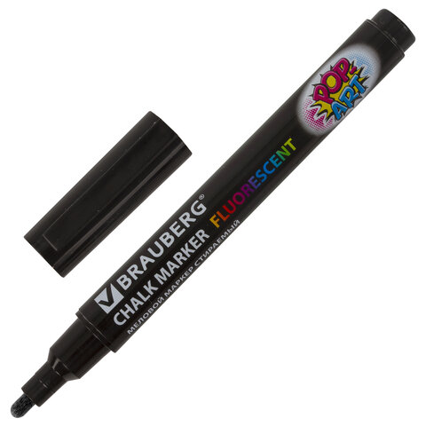Маркер меловой черный круглый 3,5мм BRAUBERG Pop-Art, арт. 151525