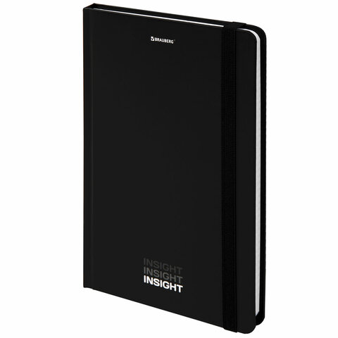 Блокнот А5 96л клетка BRAUBERG Insing твердая обложка на резинке, арт. 113723