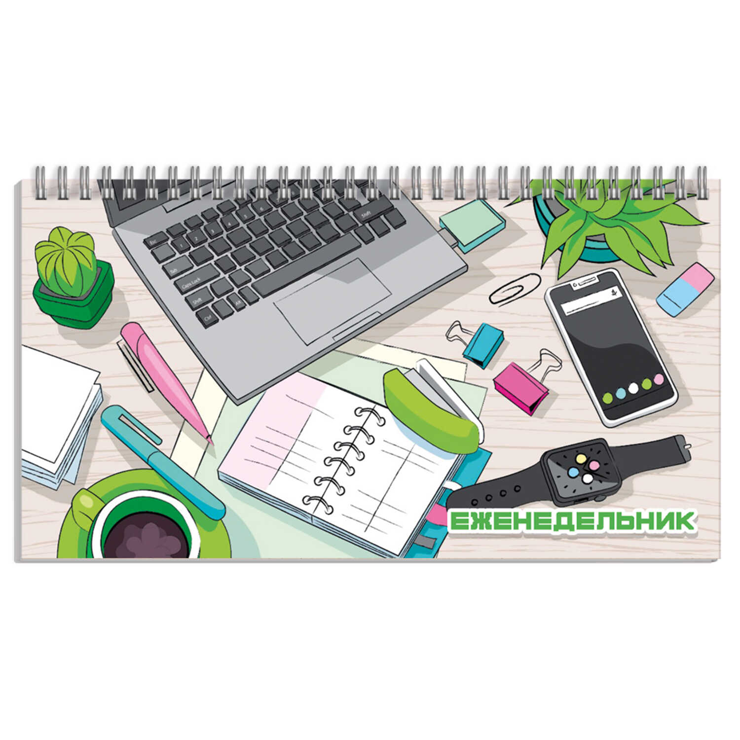 Еженедельник недатированный 165*85мм спираль ФЕНИКС Офисный стиль, арт. 61590