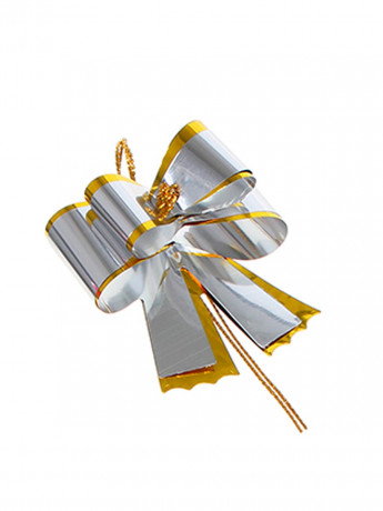 Бант декоративный сборный 5см серебряный 2шт/упак, арт. 83230