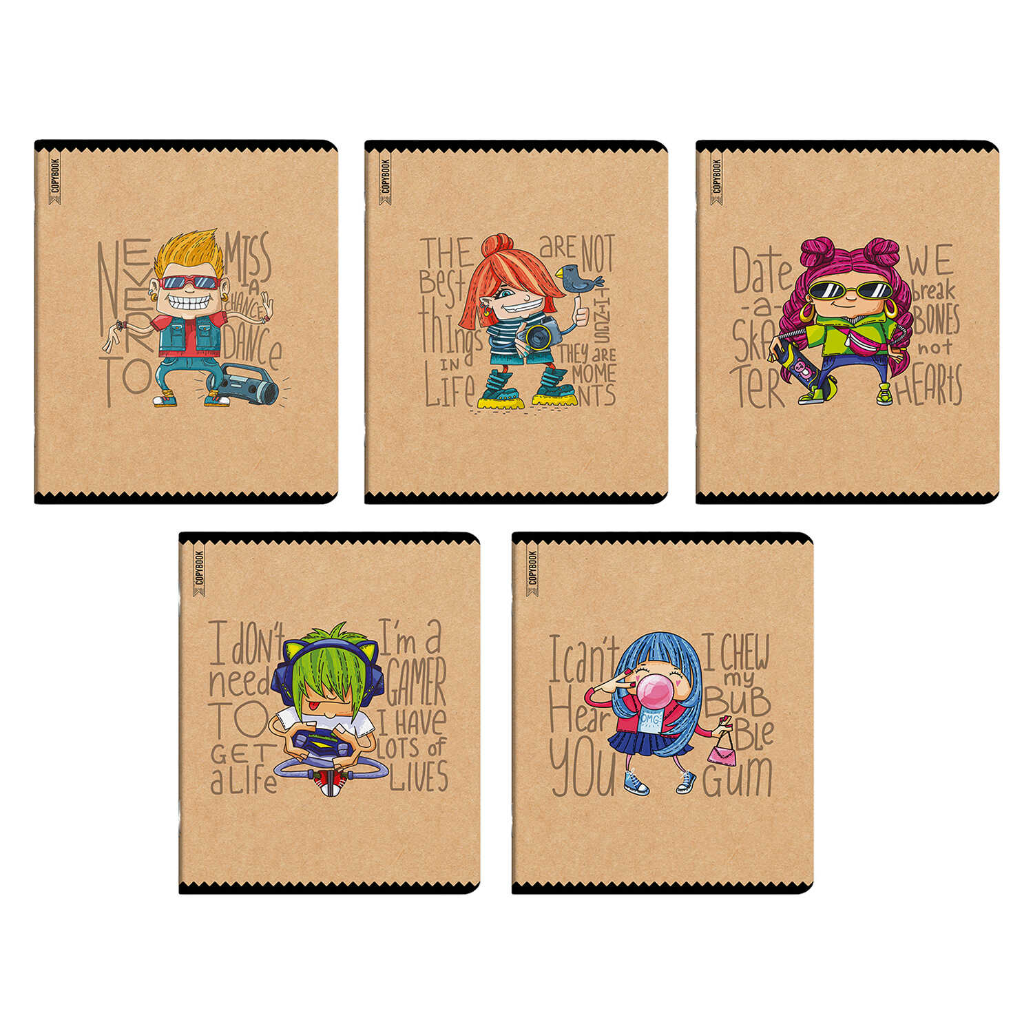 Тетрадь А5 48л клетка ФЕНИКС Чудики ассорти, арт. 59119