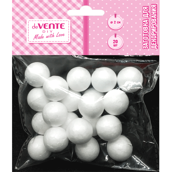Заготовка для творчества Шары из пенопласта 20шт/упак deVENTE, арт. 8003900