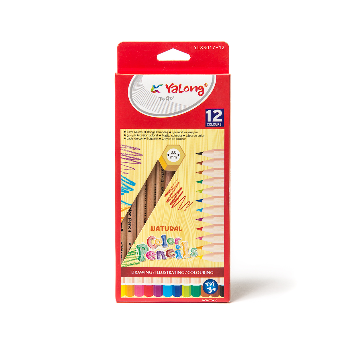 Карандаши цветные 12цветов YALONG Colour-4, арт. YL83017-12