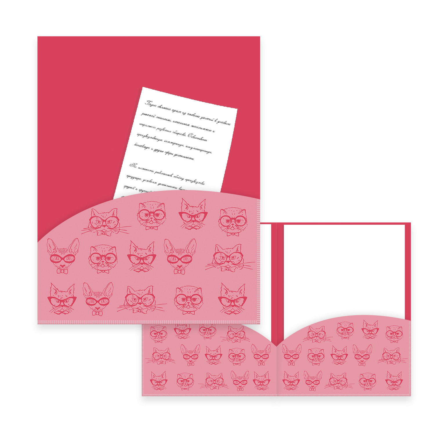 Папка уголок жесткий А4 3отделения 180мкр ФЕНИКС Мопсы красная, арт. 48299