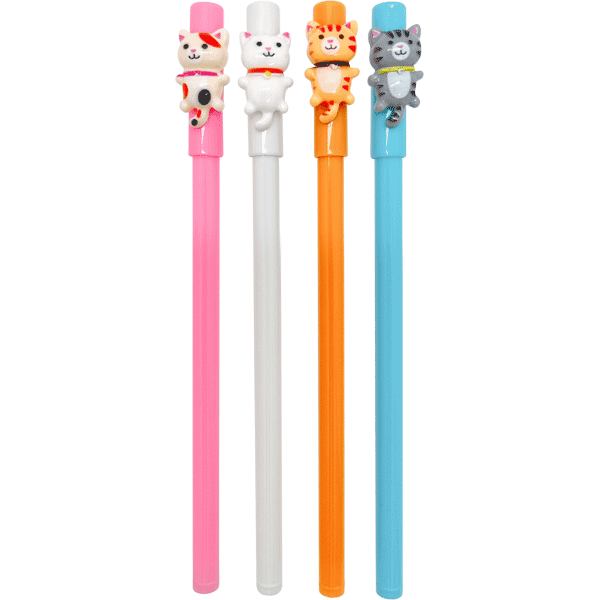 Ручка шариковая синяя с фигуркой deVENTE Need More Cats корпус ассорти , арт. 9021300