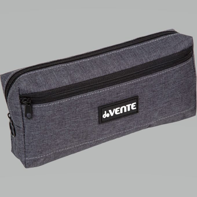 Пенал-косметичка 1 отделение deVENTE с карманом темно-серый, арт. 7020673