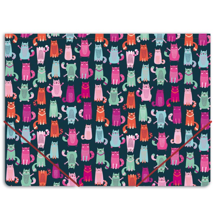 Папка на резинках А4 ФЕНИКС Цветные котики, арт. 46691