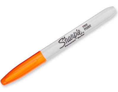 Маркер перманентный оранжевый круглый 1мм SHARPIE Fine, арт. 2025036