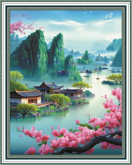 Набор для творчества Алмазная мозаика 40*50 на подрамнике Панда с детенышами NN с нанесенной рамкой, арт. HWA5797