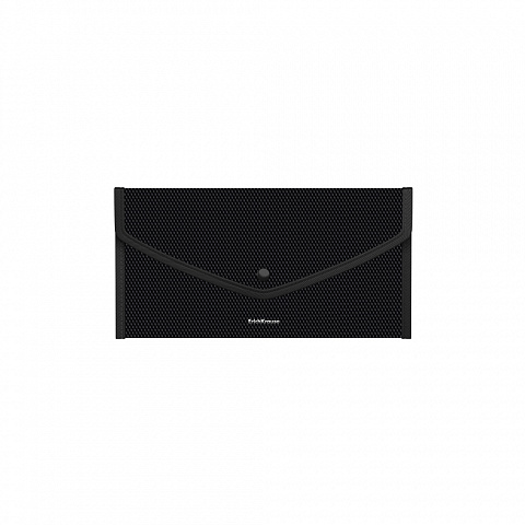 Папка конверт на кнопке 260*140 ERICH KRAUSE Diamond Total Black Travel черная непрозрачная, арт. 55078