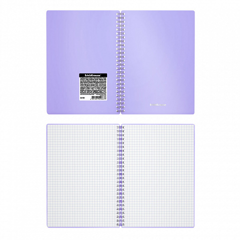 Тетрадь А5 80л клетка спираль ERICH KRAUSE Candy пластиковая обложка сиреневый перламутр, арт. 54166