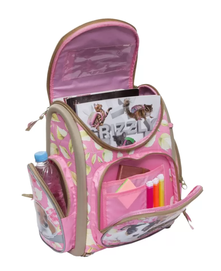 Рюкзак школьный GRIZZLY RA-771-4/2 розовый раскладной, арт. RA-771-4/2