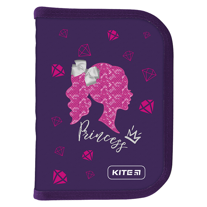 Пенал 1 отделение KITE Princess с откидной планкой, арт. К20-622-7