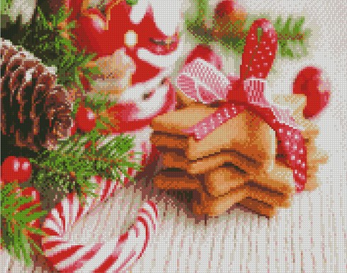 Набор для творчества Алмазная мозаика 40*50 на подрамнике Имбирное печенье NN, арт. US0138