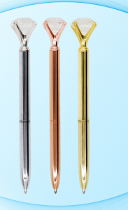 Ручка подарочная MC BASIR шариковая поворотный механизм корпус цветной/с крупным кристаллом в футляре синяя, арт. МС-4321