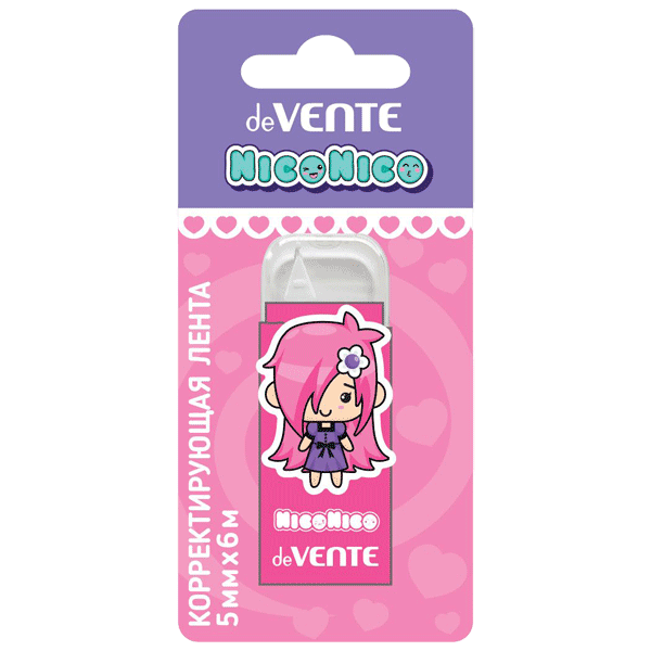 Корректирующая лента 5мм*6м deVENTE NicoNico розовая, арт. 4062328